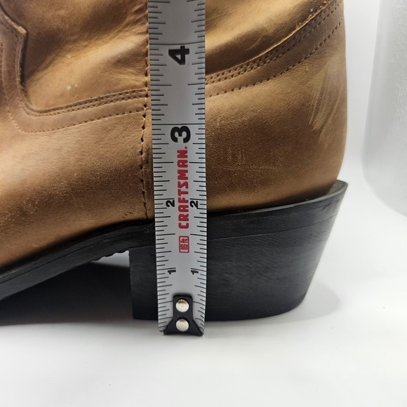 Mens Brown Leather Cowboy Western Boots Riding Pull On Round Toe size‎ 8EE - Picture 13 of 14